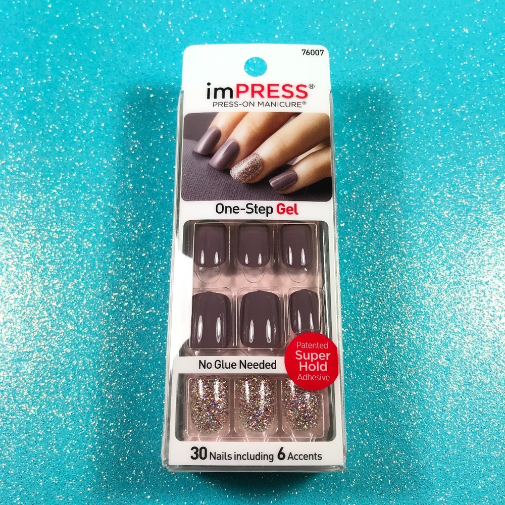 Kiss Nails Impress Press On Manicure Mauve Purple